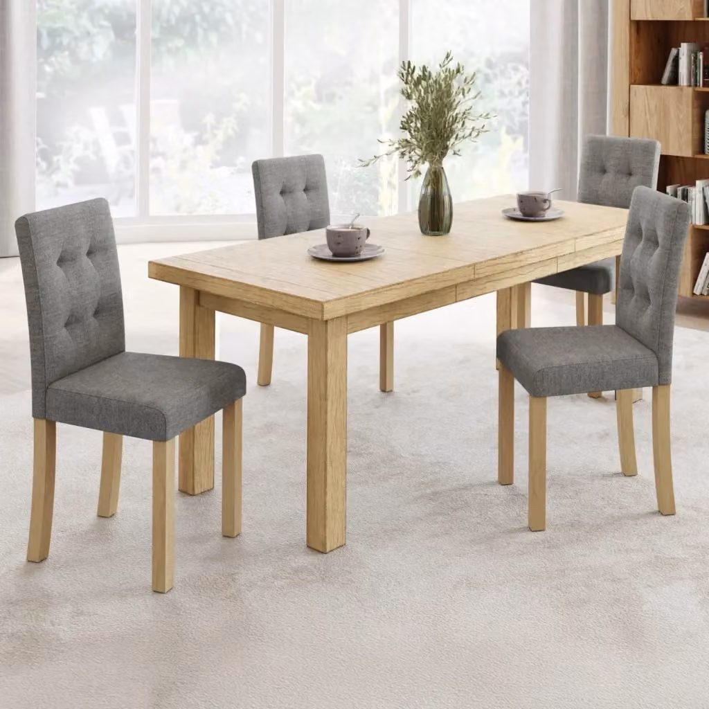 Set di 4 sedie da pranzo imbottite IDMarket POLGA grigie in stile scandinavo – 2