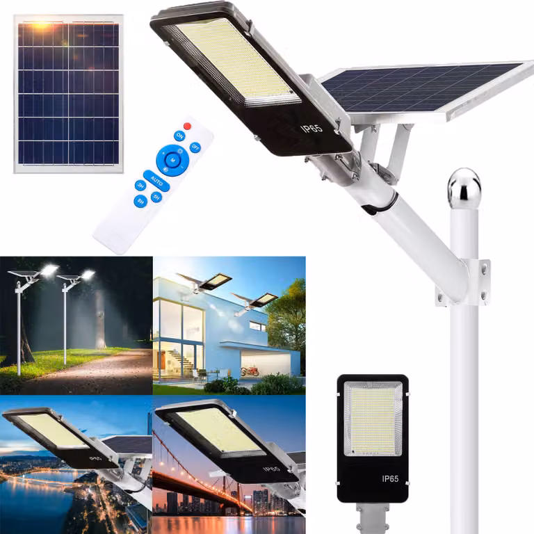 Lampione solare a 805 LED da 25 W, lampada solare da esterno IP65 con sensore di movimento, lampione con sensore crepuscolare e all'alba per giardini, strade e garage