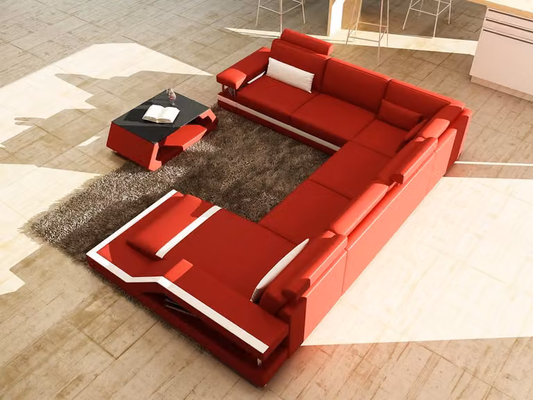 Designer Sofa Ecksofa Wohnlandschaft Big Modernes Ledersofa Couch Patentiert