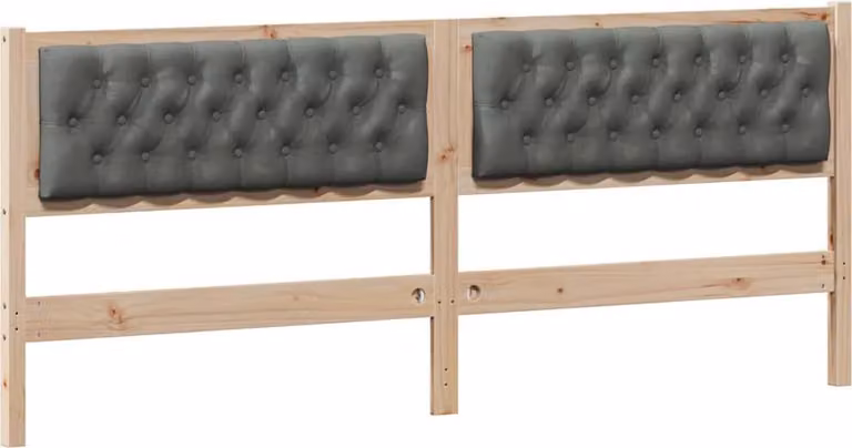 Testiera marrone e grigio scuro 200 cm Legno di pino massello