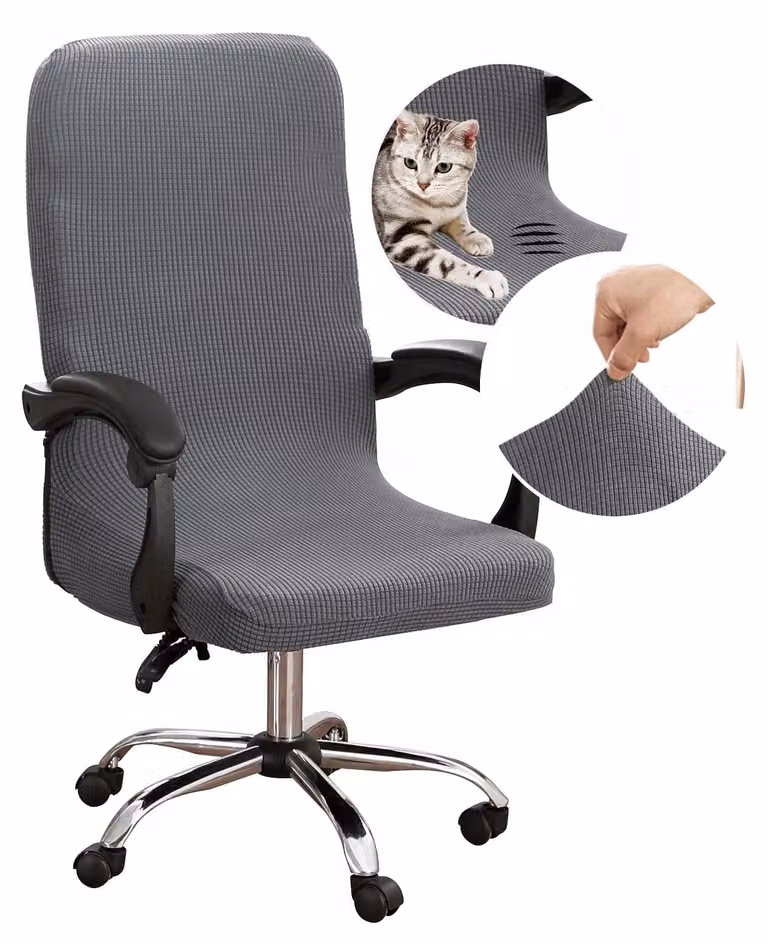 Copertura elastica per sedia da ufficio, grigio-blu