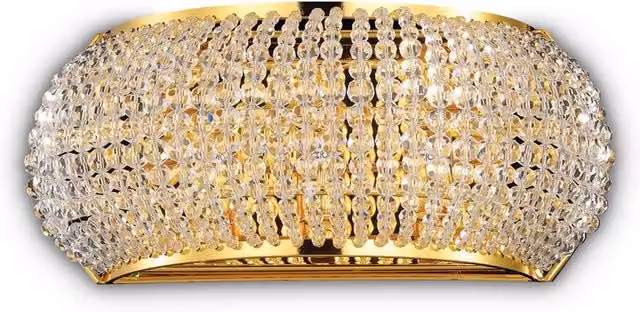Applique Contemporanea Pasha' Metallo-Cristallo Oro 3 Luci G9 3W 3000K