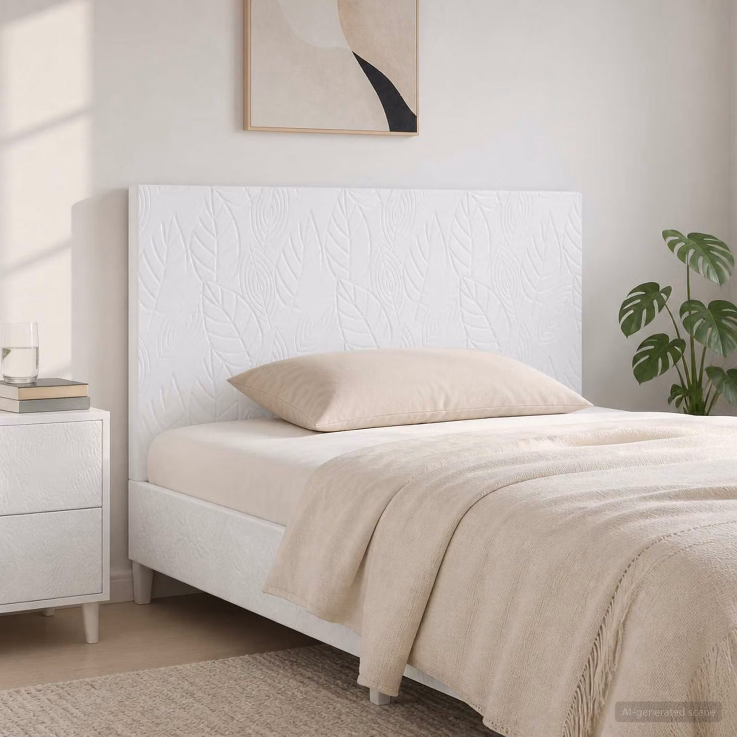 Testiera da muro vidaXL DELFT moderna in legno ingegnerizzato bianco lucido con ripiano integrato