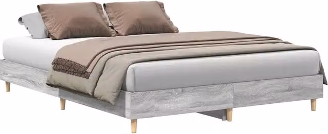 Letto matrimoniale | Letto per adulti | Giroletto senza Materasso Grigio Sonoma 140x200 cm Truciolato