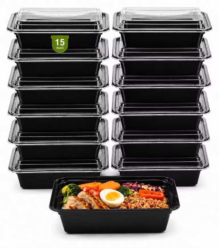 Omgoods - Contenitori riutilizzabili per alimenti, set da 15 pezzi, con coperchio
