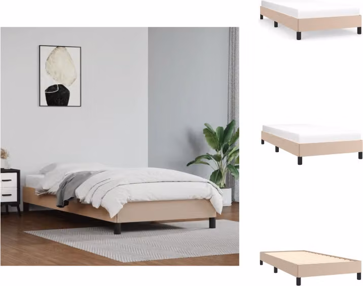 vidaXL Struttura letto cappuccino-marrone 100x200 cm in Pelle finta - Letti e strutture letto
