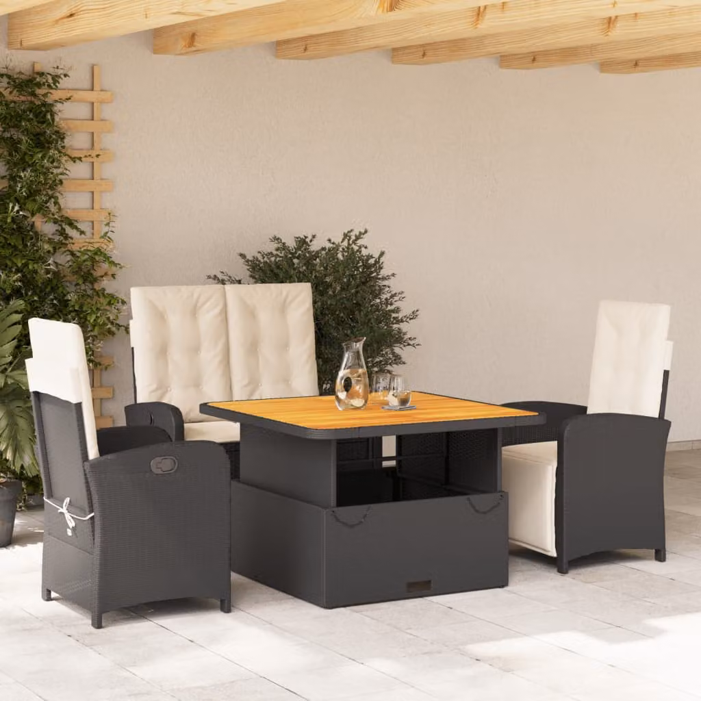 Set da pranzo da giardino vidaXL in legno di acacia oliato con 4 sedie moderno – 1