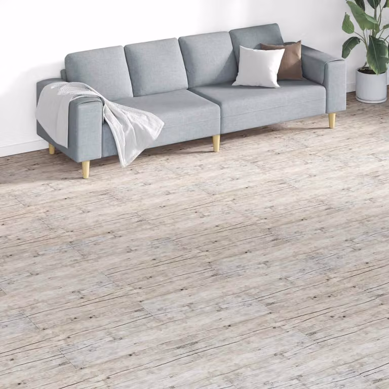 Tavole per pavimenti moderne vidaXL in PVC grigio, 18 pezzi, 5,26 m²