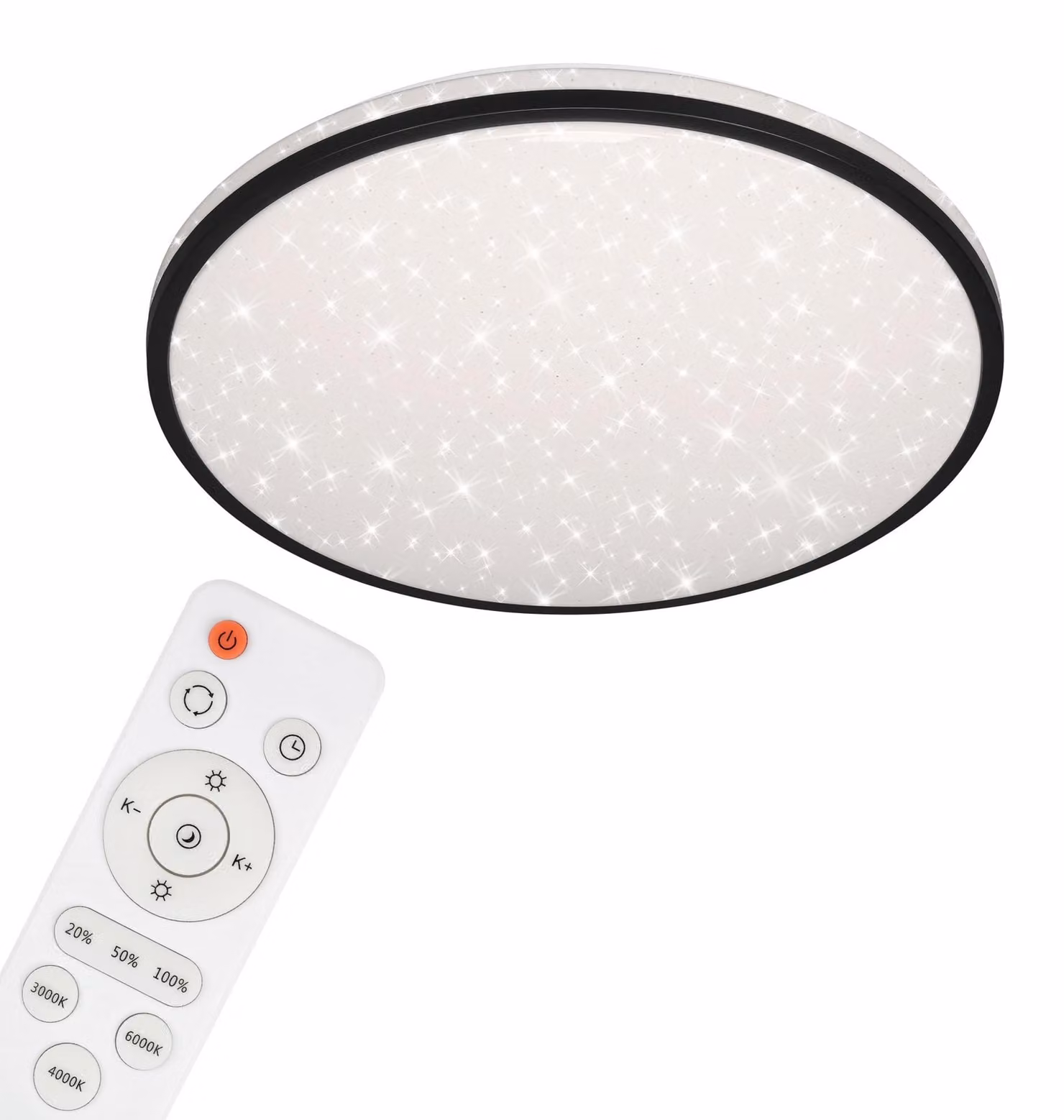 Lampada da soffitto a LED dimmerabile CCT con telecomando decorazione stellata 48 W nero Briloner