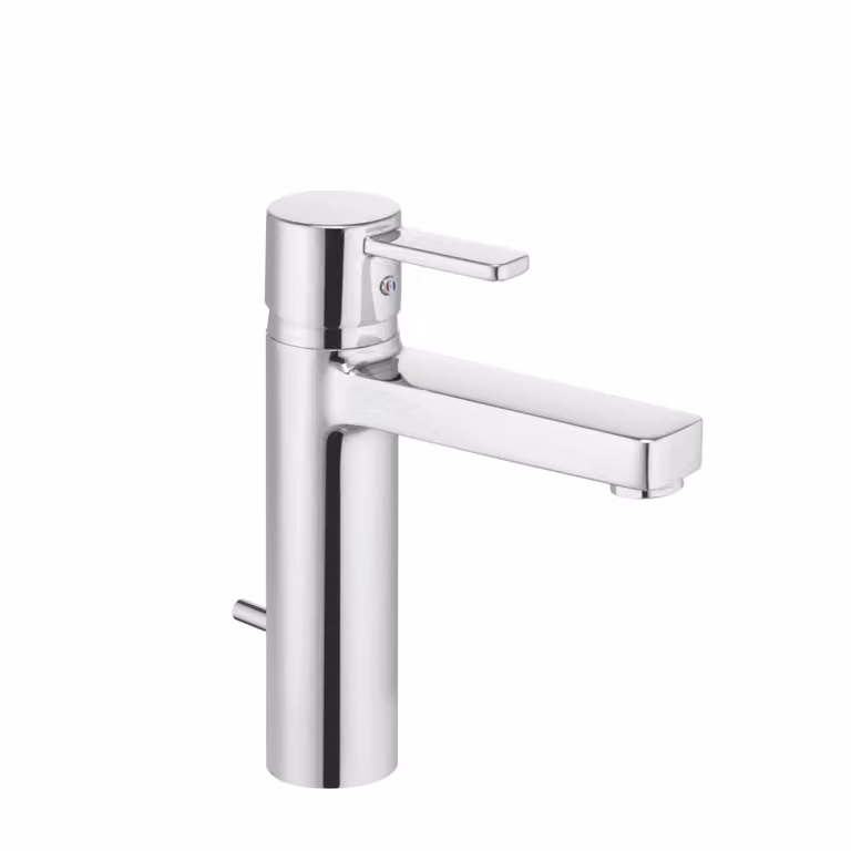 KLUDI ZENTA Mitigeur monocommandé pour lavabo, hauteur de bec 120mm, avec vidage métal, chrome, 382640575, 382640575