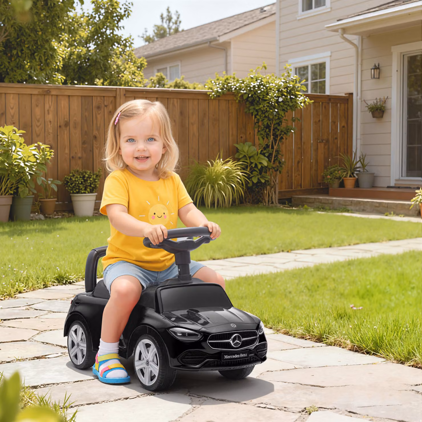 AIYAPLAY Macchina per Bambini con Licenza Mercedes Benz, Nero, L: 65 cm, P: 28 cm, H: 39 cm – 2