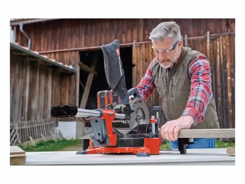 Troncatrice a batteria Einhell TE-SM 36/210 Li Power X-Change rossa per tagli angolari e obliqui – 2