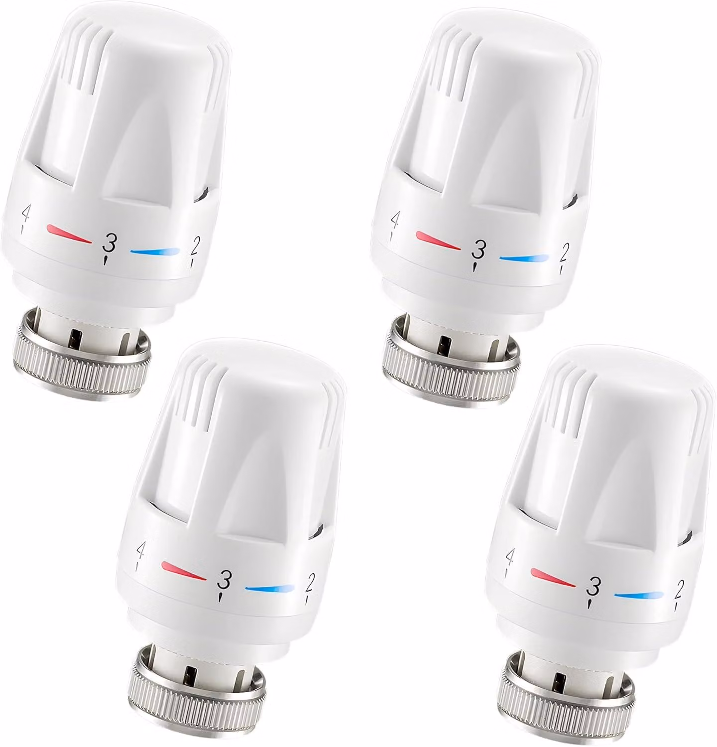 Termostati per radiatori, filettatura M30 x 1.5, confezione da 4 pezzi, con protezione antigelo, adatti per uso domestico e per uffici