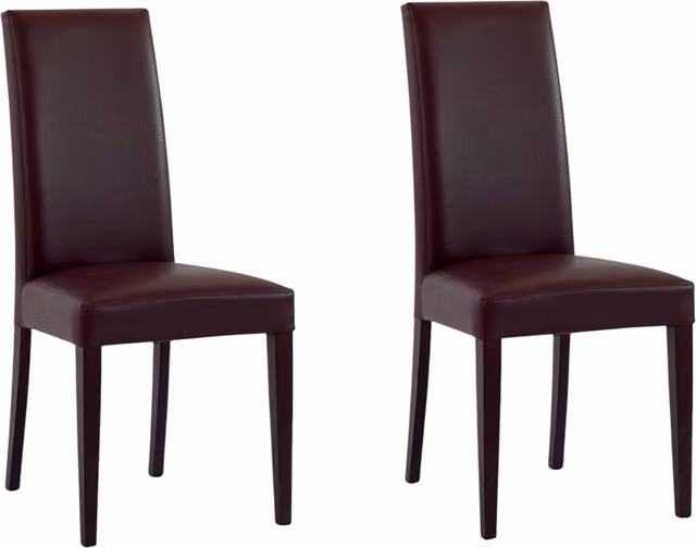 Set di 2 sedie moderne Mobili 2G in legno ed ecopelle imbottita marrone – 1