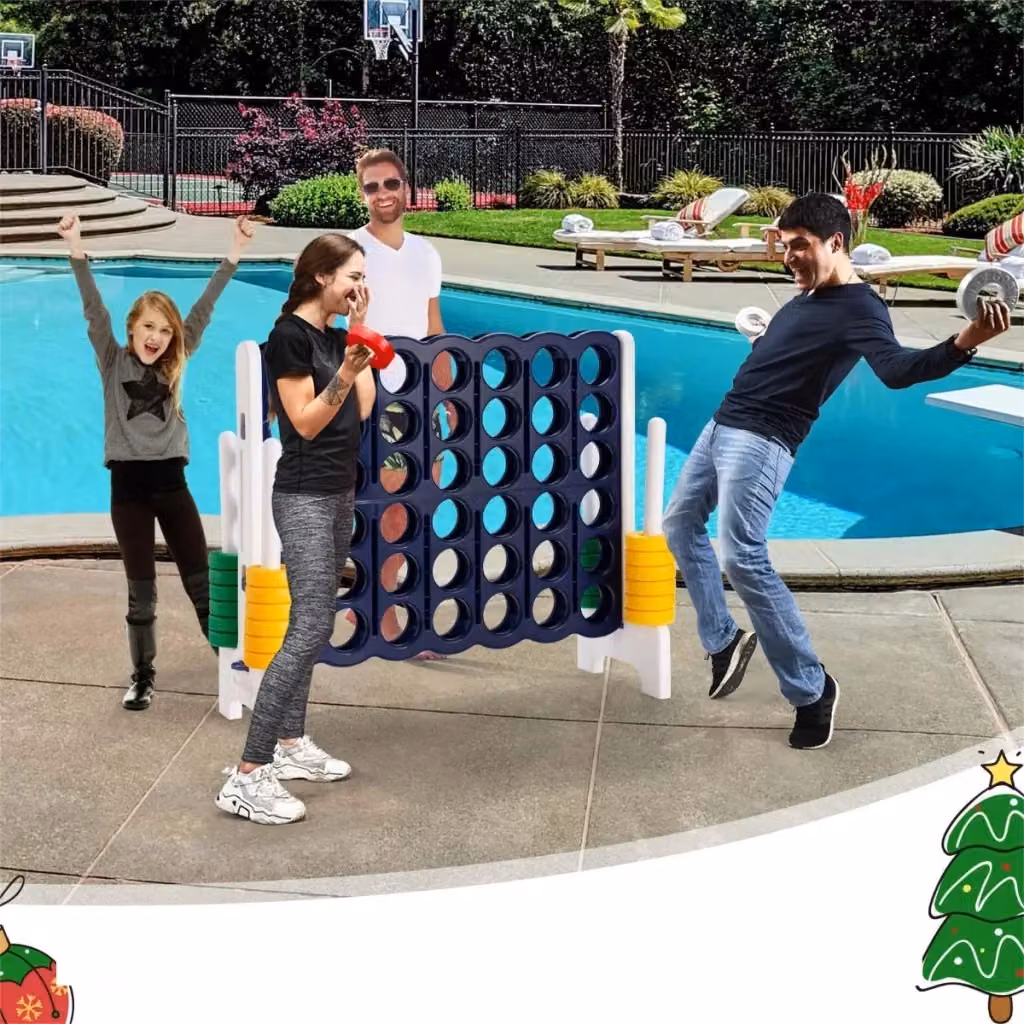 Gioco di lancio Forza 4 Gigante con 42 anelli blu per bambini e adulti in plastica – 2