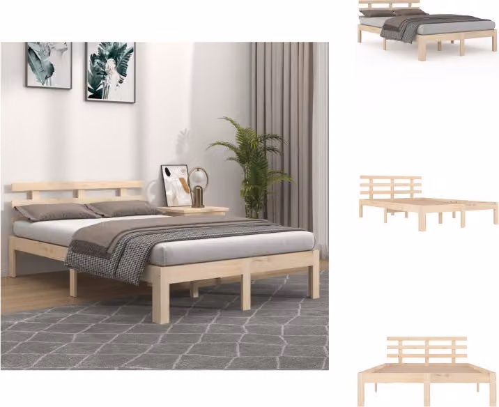 vidaXL Letto in legno massiccio 120x200 cm - Letti e strutture letto