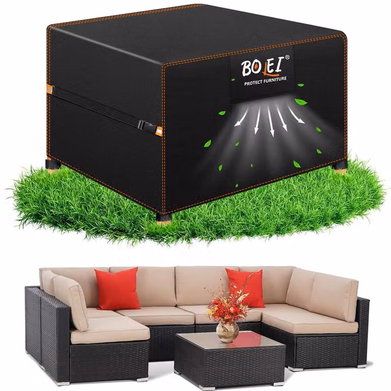 Telo protettivo per mobili da giardino, resistente alle intemperie invernali, dimensioni 200x200x90 cm, tessuto Oxford 420D, impermeabile, resistente al vento, con sistema di ventilazione e sacca per il trasporto