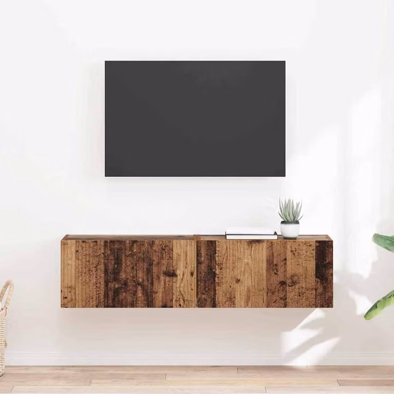 Set di 2 supporti mobili per TV da parete vidaXL in legno ingegnerizzato marrone stile moderno
