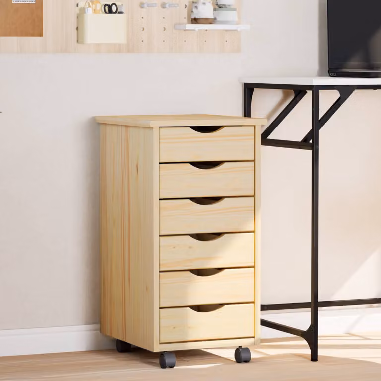 Armadietto Rotolante con Cassetti vidaXL MOSS in Legno di Pino, L/P/H: 34 x 39 x 65,5 cm