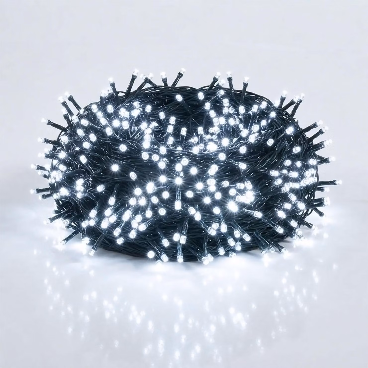 Catena luminosa natalizia (luce fredda), bianca - 480 LED - Illuminazione decorativa per esterni con timer
