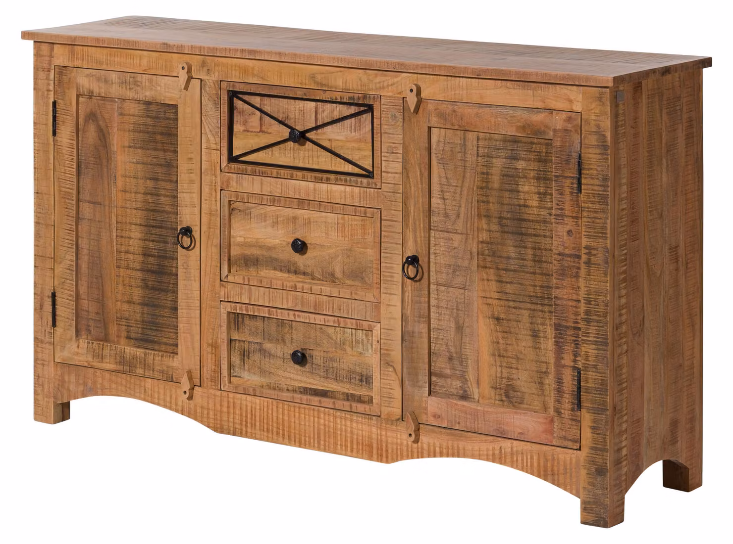 MASSIVMOEBEL24 | Credenza in legno di acacia 150x38x85 finitura naturale protettiva NATURE OF SPIRIT #205