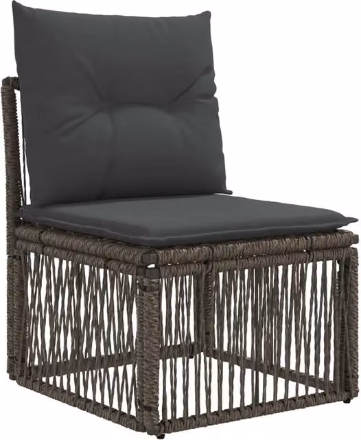 Set Divano da Giardino 5 pz | Set Salotto da Giardino Grigio e Grigio Scuro polyrattan