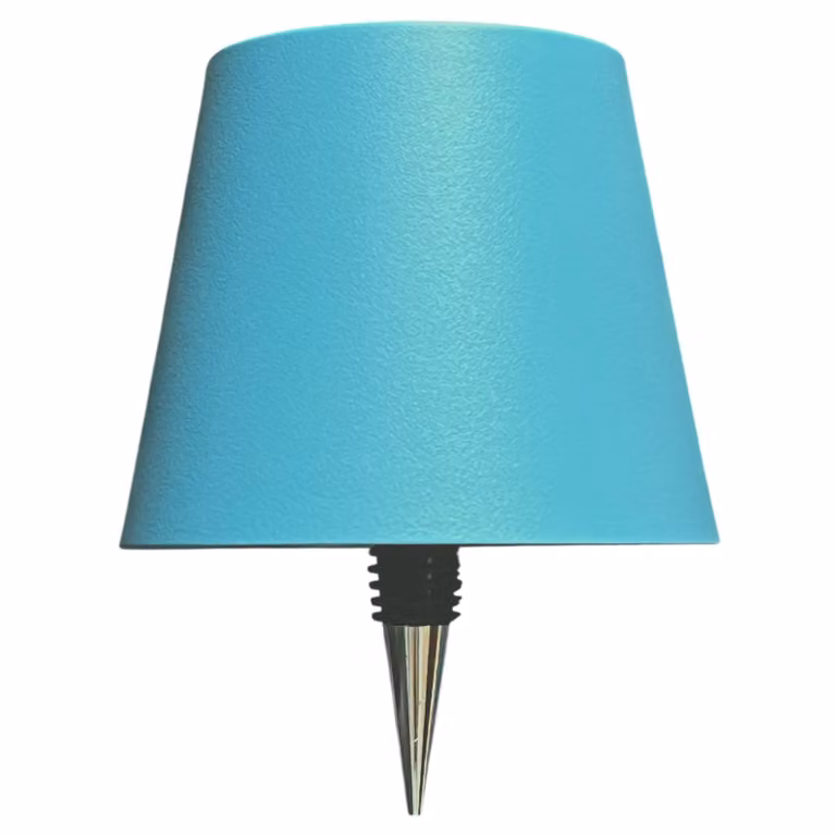 Lampada LED Warmpi senza fili - Lampada da tavolo ricaricabile dimmerabile - Metallo spazzolato blu - IP54 Impermeabile Lampada per bottiglie per esterni e interni