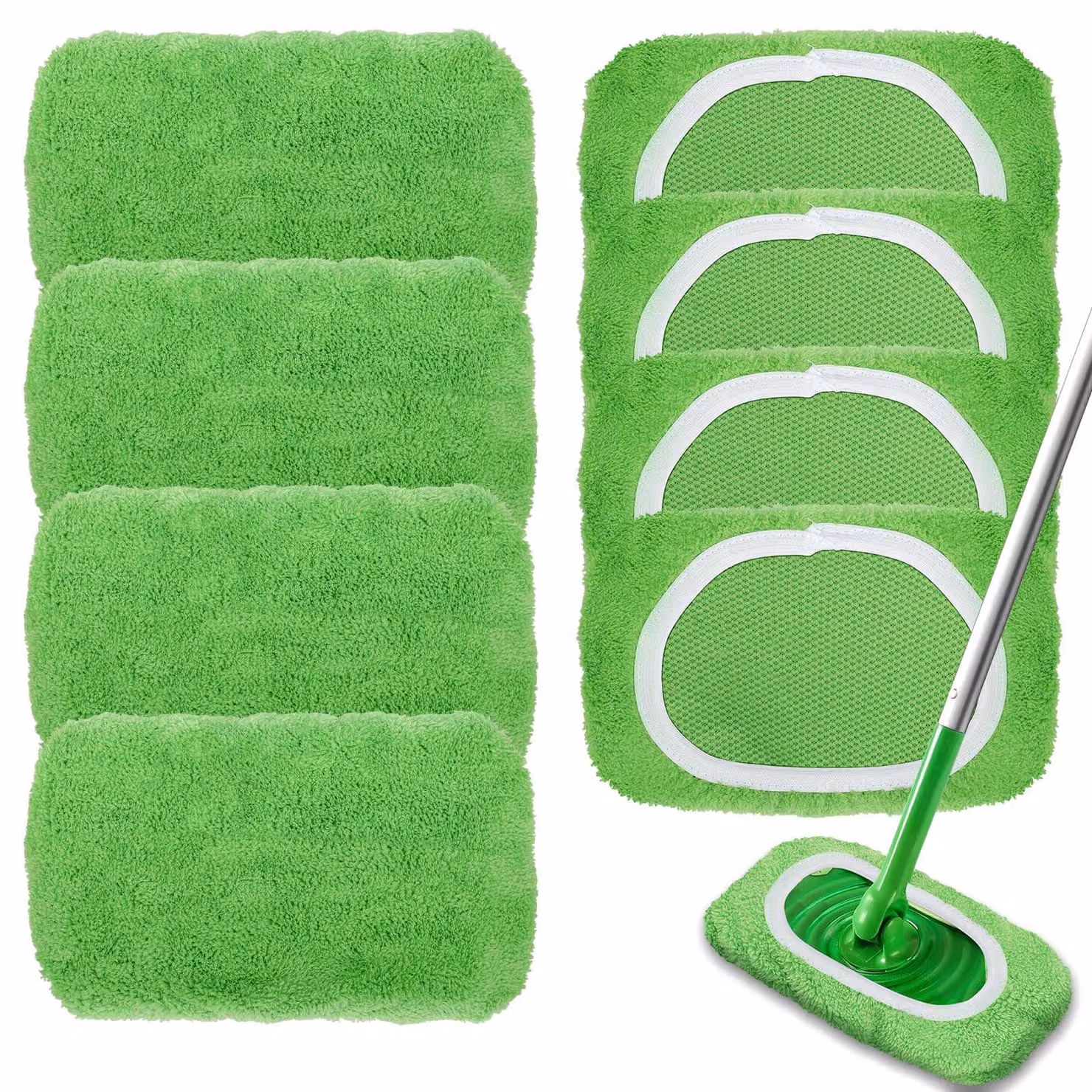 Set di 8 panni in microfibra per mop Swiffer, colore verde