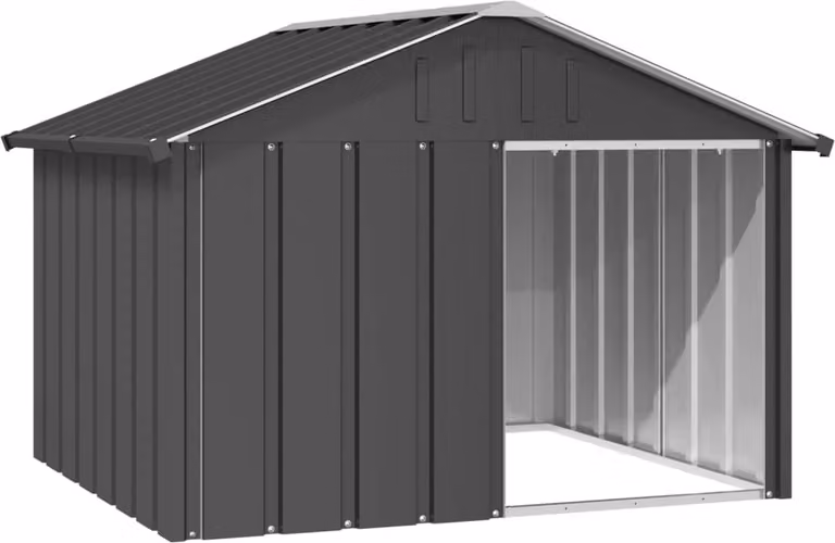 Casetta per Cani Antracite 116,5x103x81,5 cm Acciaio Zincato