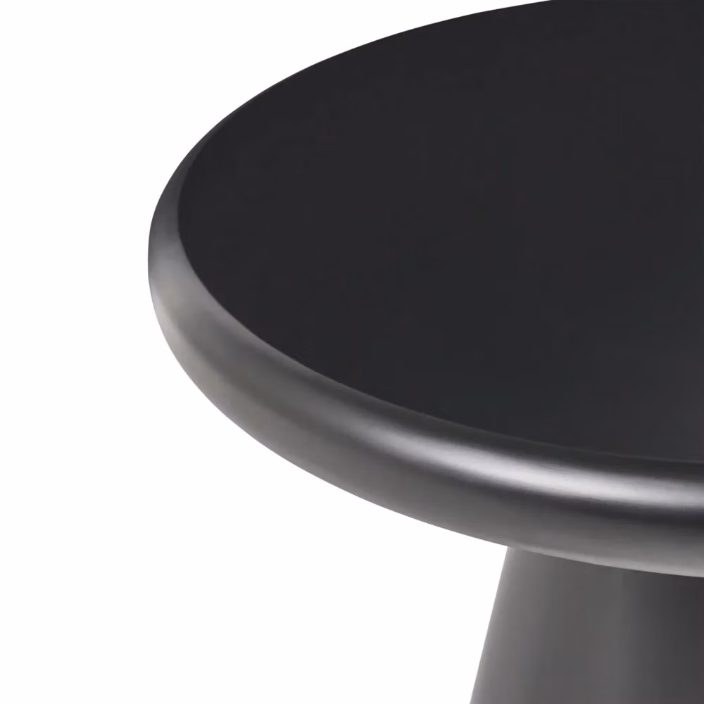 Tavolino da Caffè Rotondo Beliani Nero in MDF con Base a Colonna e Design Minimalista, Diametro: 80 cm, Altezza: 41 cm – 2