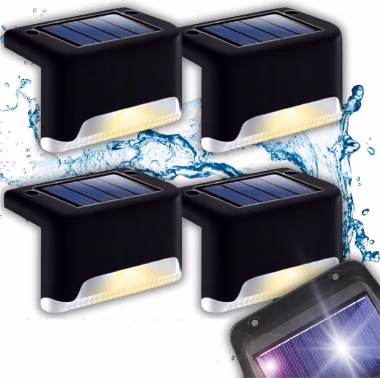 Luci solari 4 pezzi. Luci solari del giardino principale per le scale del patio recinto sensore crepuscolare