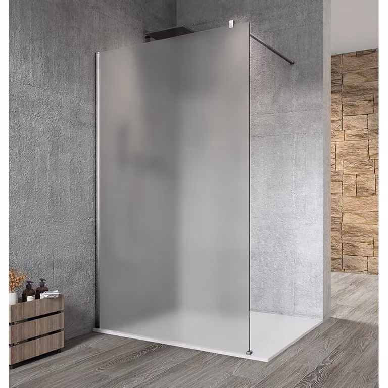 VARIO CHROME parete in vetro per montaggio a parete, 1 pezzo, 1400 mm, vetro smerigliato