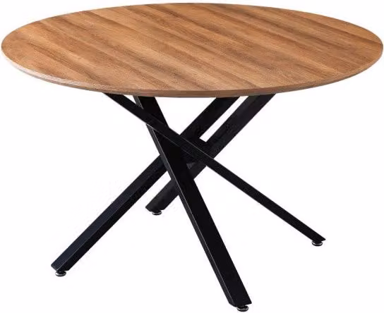 Tavolo Rotondo Jasper ø120x75cm Top Noce + Gambe Nere