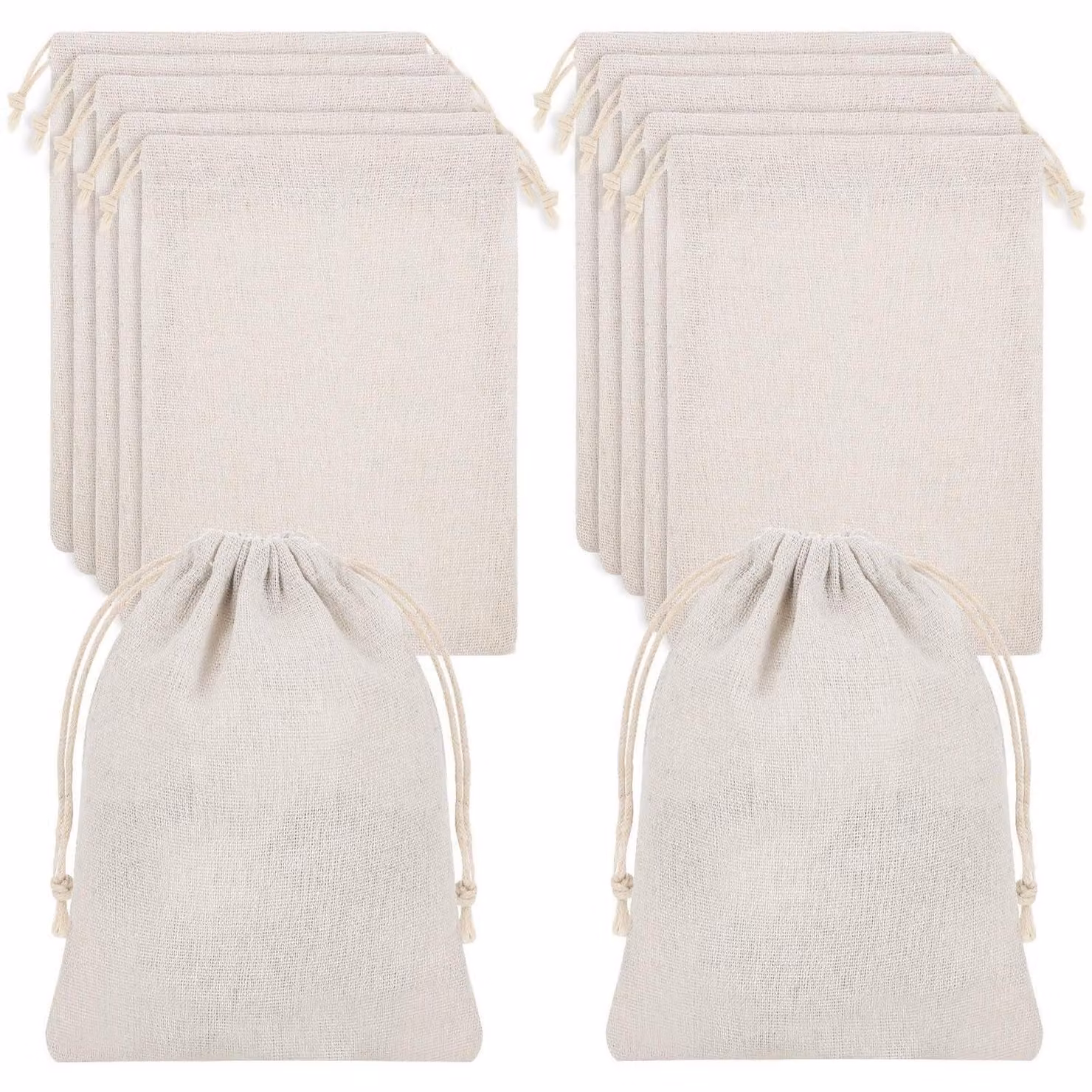 24 sacchetti in tessuto, dimensioni 13x18 cm, con cordoncino per la chiusura, ideali per riempire calendari dell'Avvento e confezionare regali
