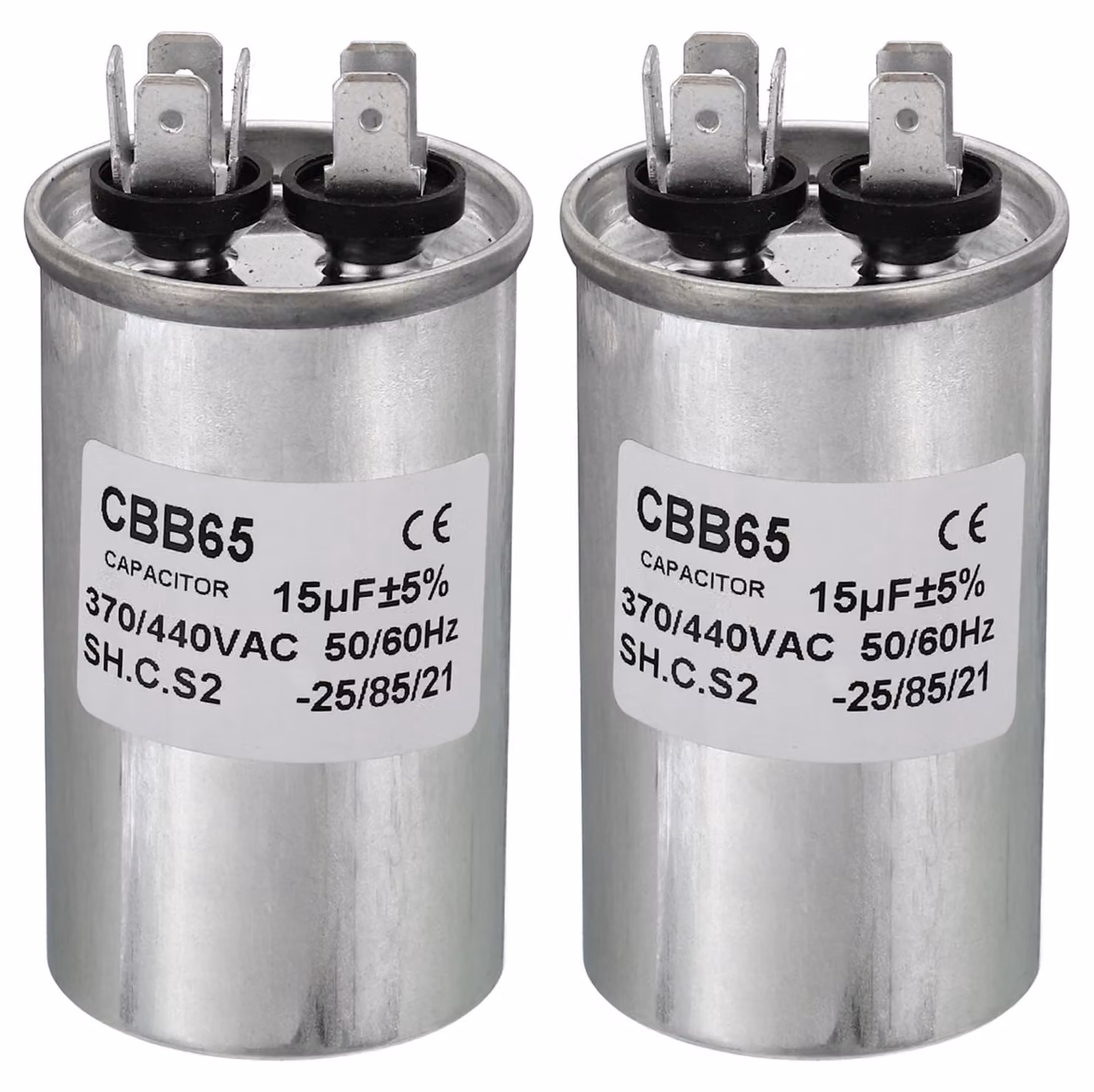 Condensatore industriale da 15uF, 370V - Alloggiamento in alluminio - Per motori di compressori