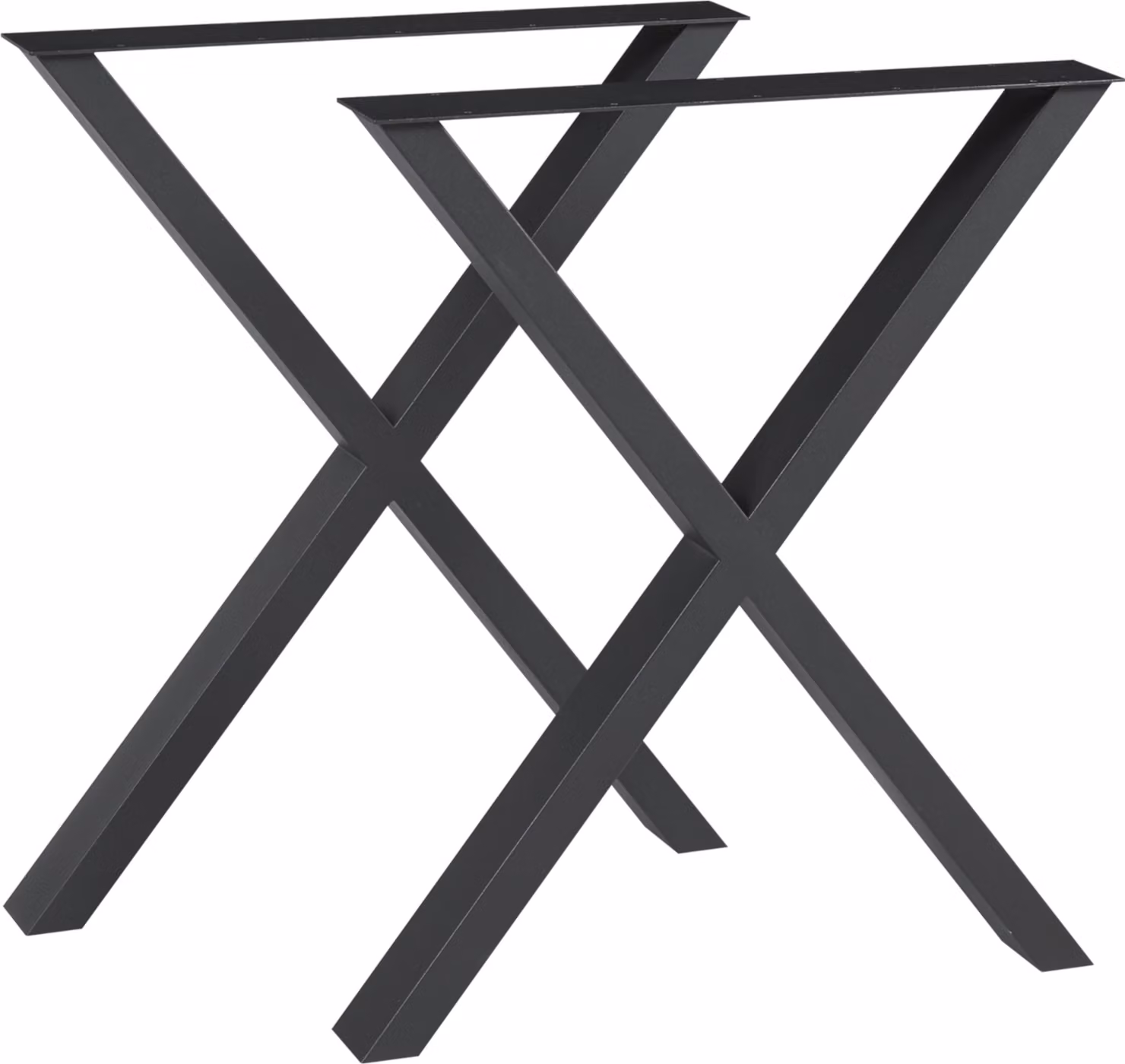 Set di 2 telai da tavolo 'Greith' per tavolo da pranzo scrivania a X in acciaio 72 x 59 cm nero