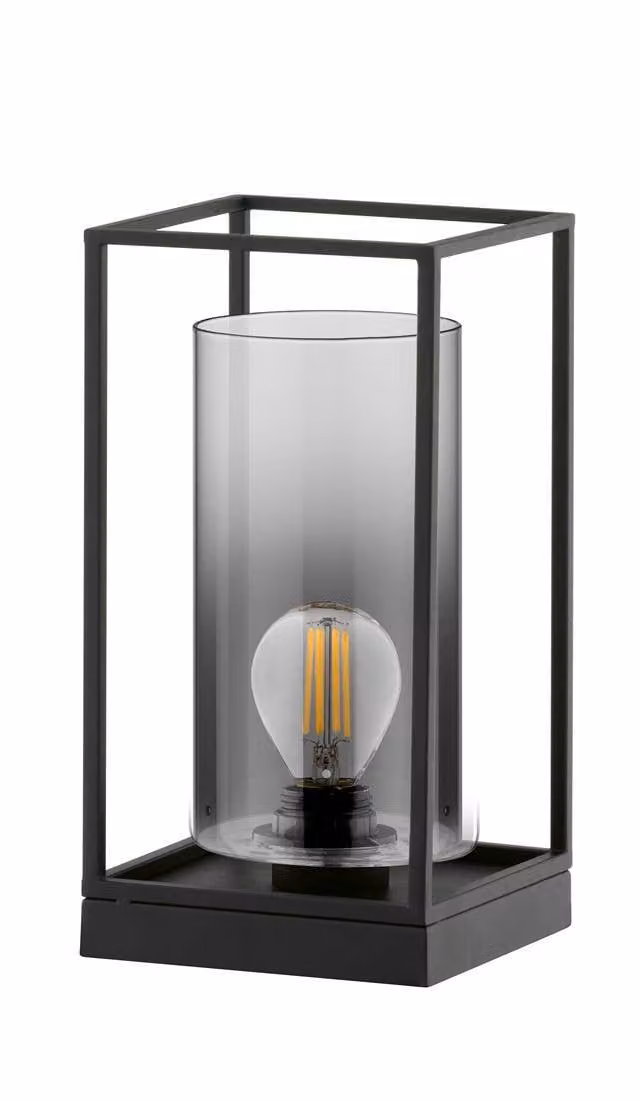 Lampada da tavolo, metallo, nero, H 30 cm