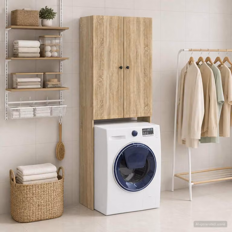 Mobiletto da bagno moderno vidaXL EDE in rovere sonoma marrone L: 66 cm, P: 25,5 cm, H: 190 cm