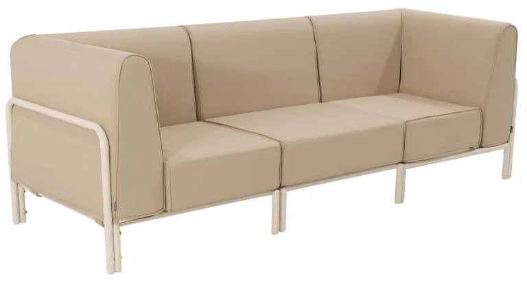 Set modulare di mobili da giardino bassi 3 posti beige - Oviala Patio