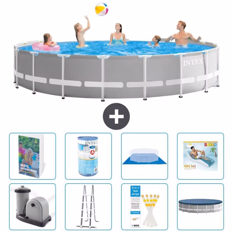 Struttura per piscina a forma di prisma - 549x122 cm - composta da 7 elementi - modello S635