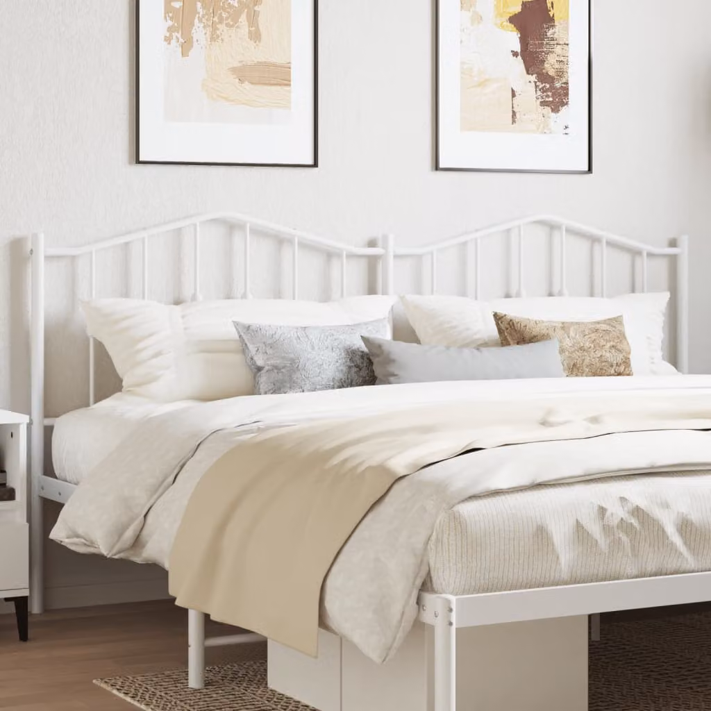 Testiera di ricambio in metallo lacca bianca vidaXL per letto 160x200 cm
