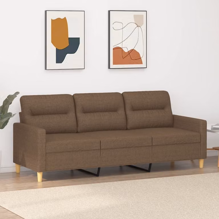 Divano Maison Exclusive, 3 posti, color marrone, 180 cm, rivestito in tessuto
