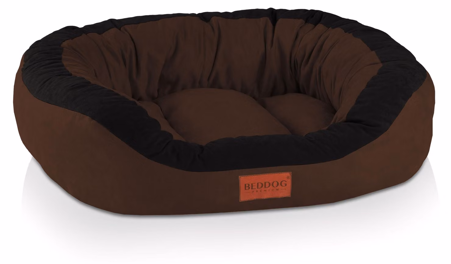 Cuccia per cani BedDog PRINS PREMIUM in resistente tessuto Alicante, MOCCA (nero/marrone), L
