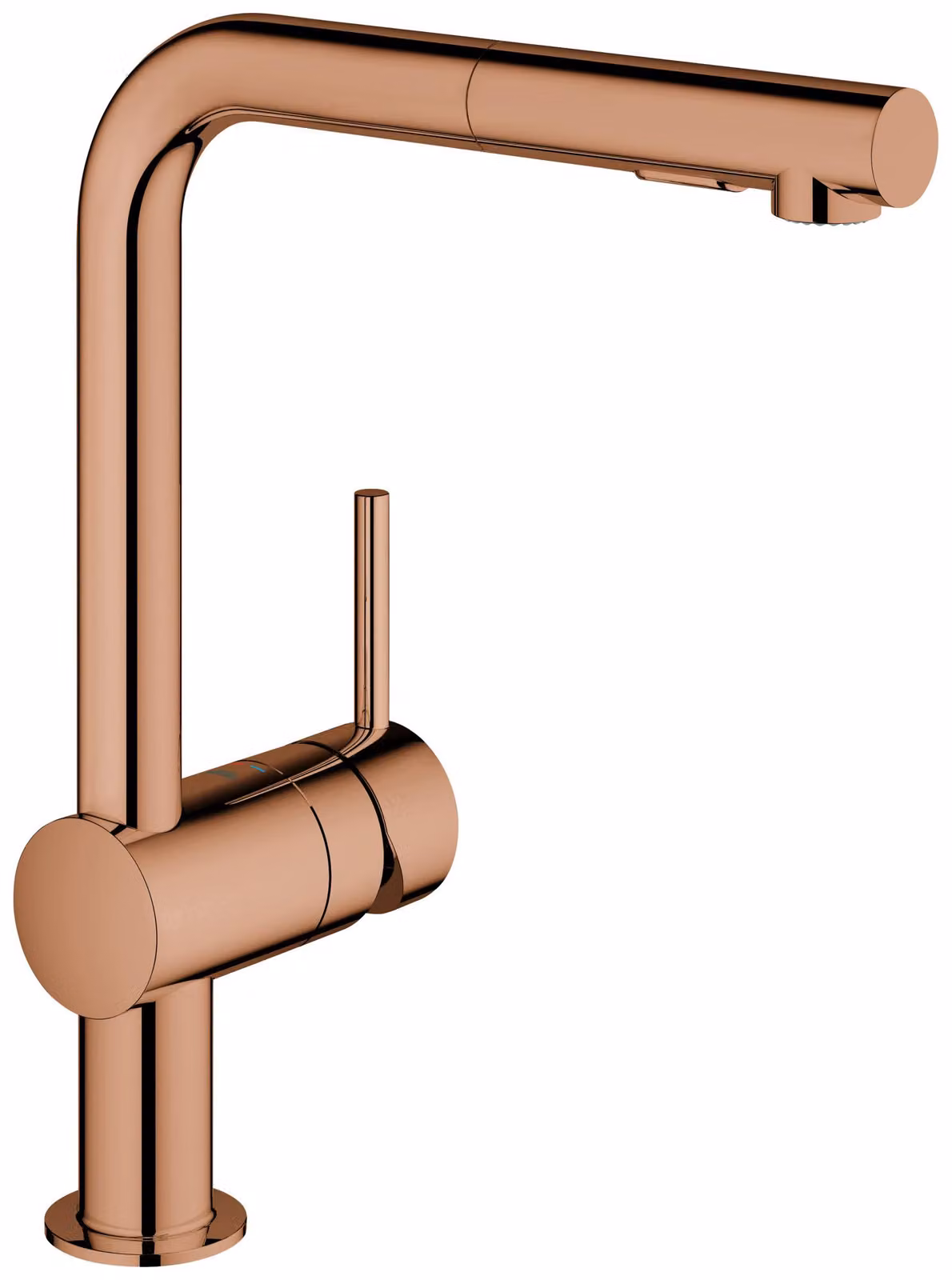 GROHE Minta Mitigeur monocommandé pour évier, saillie 223mm, bec en L, douchette Dual extractible, 30274DA0, 30274DA0