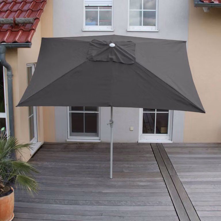 Ombrellone Castellammare, ombrellone da giardino, rettangolare 2x3 m, inclinabile, poliestere/alluminio, 4,5 kg, protezione UV 50+ ~ antracite