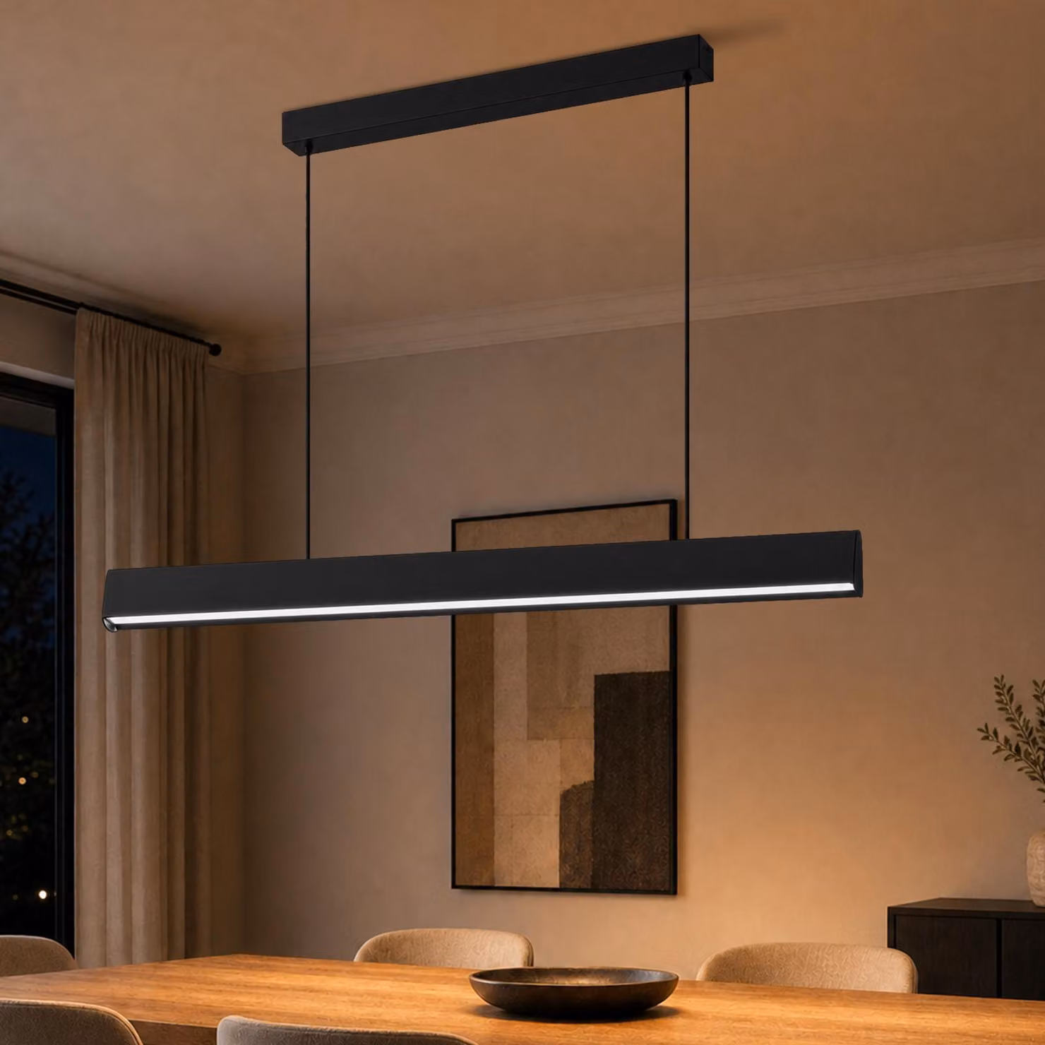 ZMH Lampada a sospensione LED 106,7 cm lampada sala da pranzo 34W in altezza isola cucina dimmerabile con telecomando lampada pendente per soggiorno