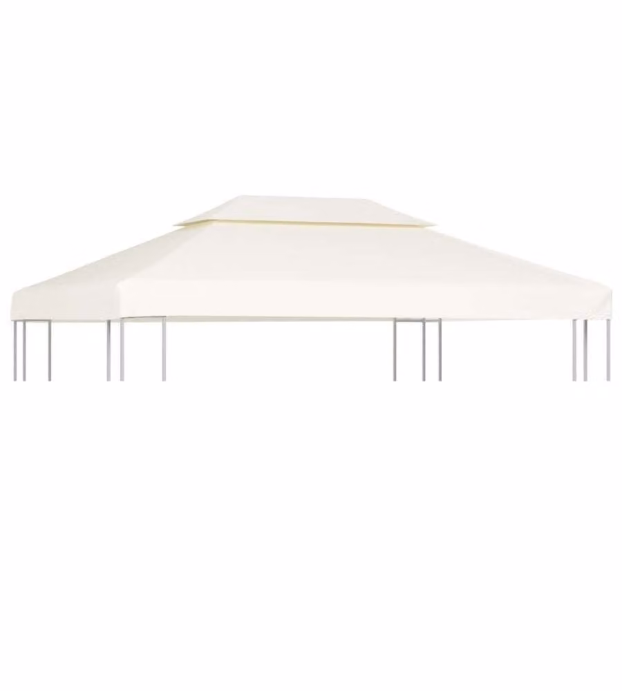 Telo di Ricambio per Gazebo 310g/mq Bianco Crema 3x4m