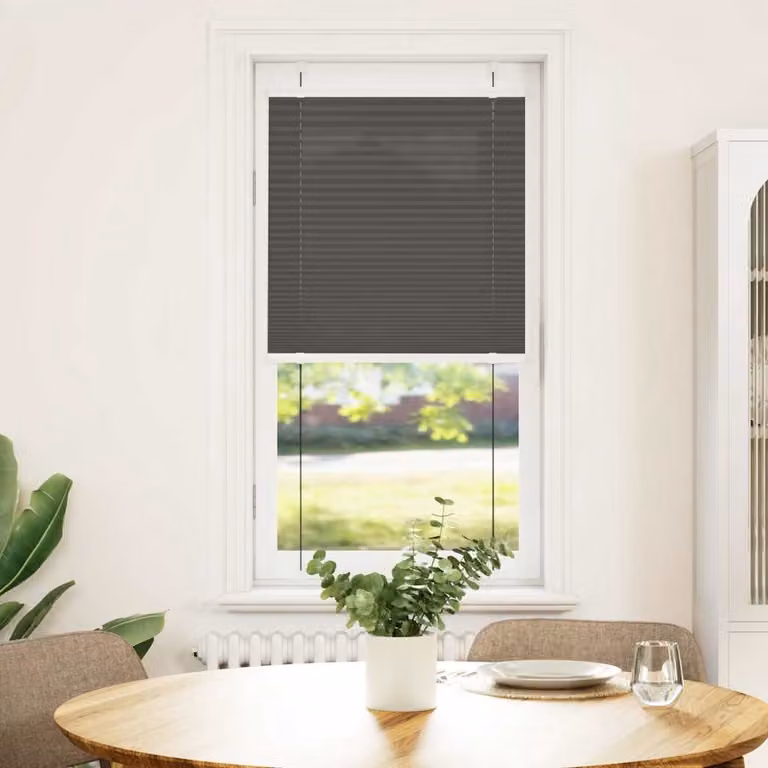 vidaXL Tenda Plissettata Nera 60x100 cm Larghezza Tessuto 59,4 cm