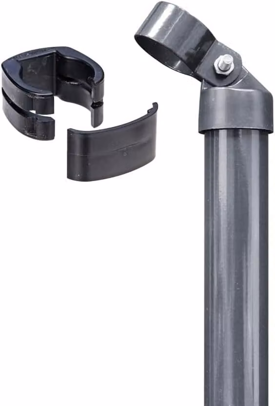 Alberts 602536 Set di angolari per rete elettrosaldata Fix-Clip Pro® , zinco-fosfato antracite metallizzato, per la posa nel calcestruzzo, altezza recinzione 1220 mm