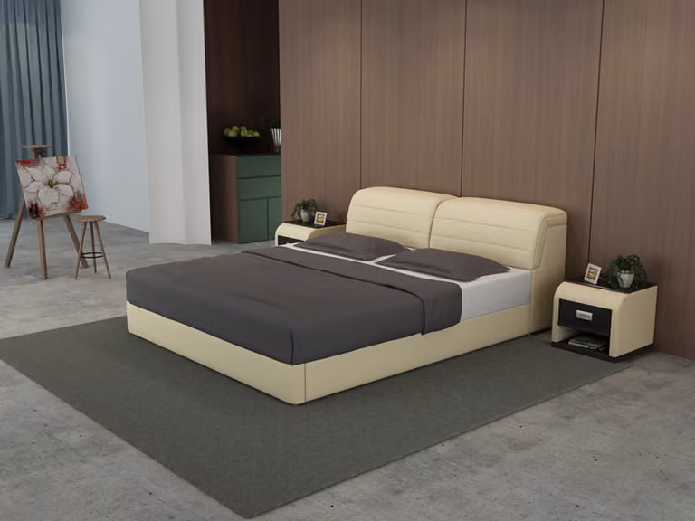 Leder Bett mit USB Polster Betten Luxus Doppel Modernes Ehe 140/160/180 LB8827